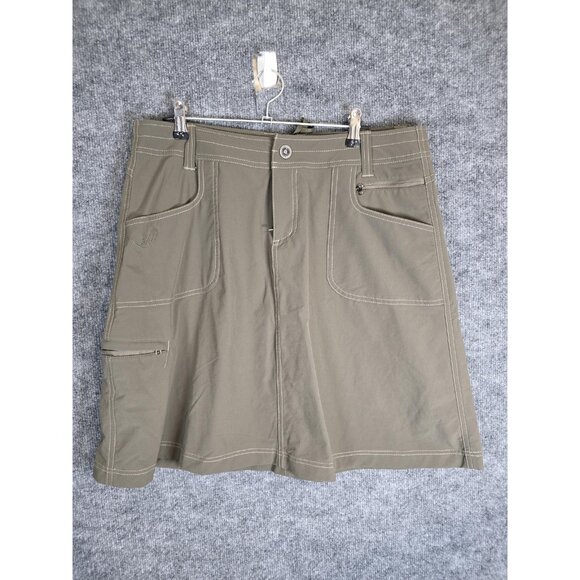 Kuhl Skirt Womens 10 Olive Green Outdoor Hiking Stretch Pockets Casual Utility - Picture 1 of 7